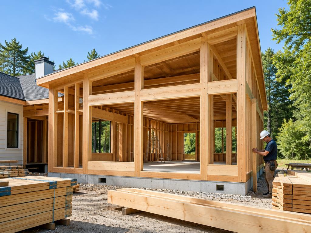 Timber framing for a home addition